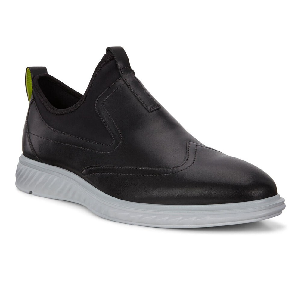 ECCO Mens Slip On Black - St.1 Hybrid Lite Shoes - NQR-768490